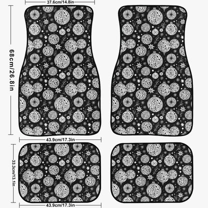 Black and White Ornament Car Floor Mats - 4Pcs DeRose Seasonal