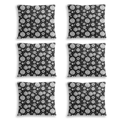 Black and White Ornament Cushion cover (6 sets, same sides)｜Polyester DeRose Seasonal