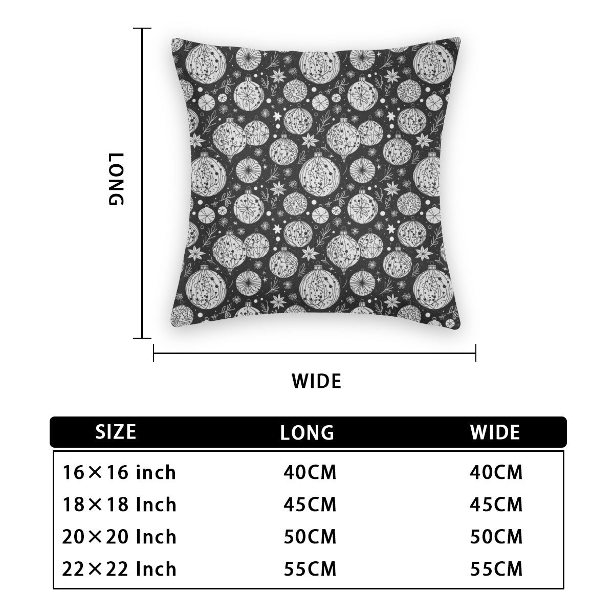 Black and White Ornament Cushion cover (6 sets, same sides)｜Polyester DeRose Seasonal