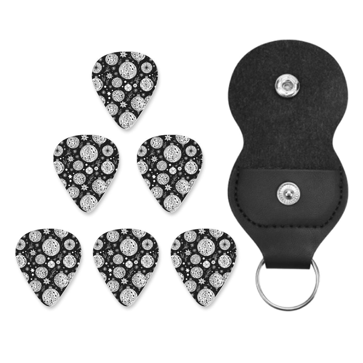 Black and White Ornament Guitar Plastic Pick DeRose Seasonal