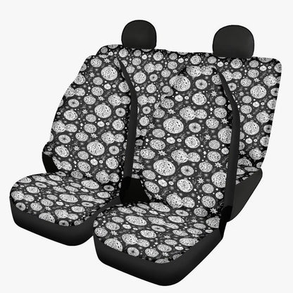 Black and White Ornament Microfiber Car Seat Covers - 3Pcs DeRose Seasonal