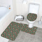 Christmas Holly Bathroom Four-Piece Set(Shower Curtain + Toilet Cover Mat + Toilet Foot Mat + Floor Mat)| Polyester DeRose Seasonal