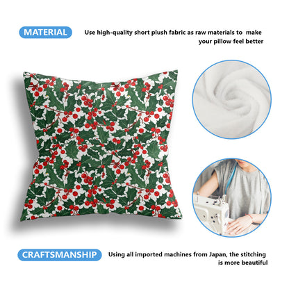 Christmas Holly Cushion cover (6 sets, same sides)｜Polyester DeRose Seasonal