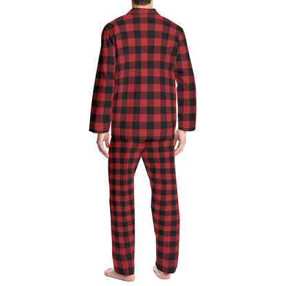 Classic Red Plaid Unisex Pajama Set (Multi-Faceted Design) | Flannel DeRose Seasonal