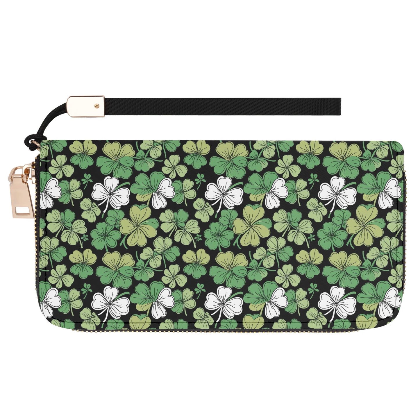 Clover Patch Leather Zipper Wristlet Wallet DeRose Seasonal