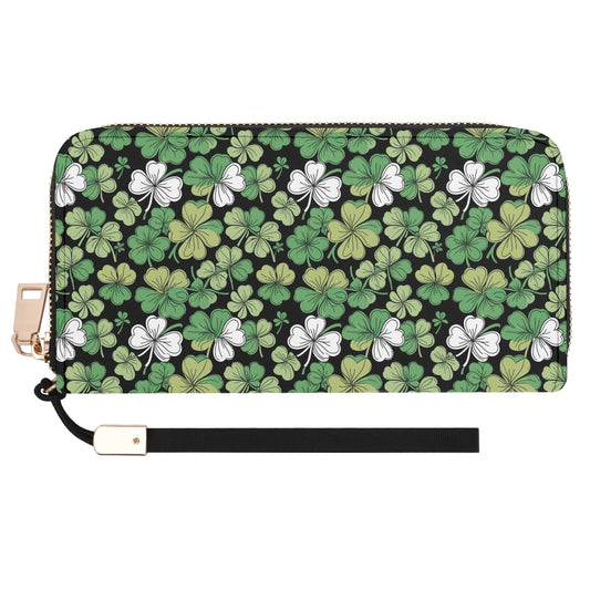 Clover Patch Leather Zipper Wristlet Wallet DeRose Seasonal