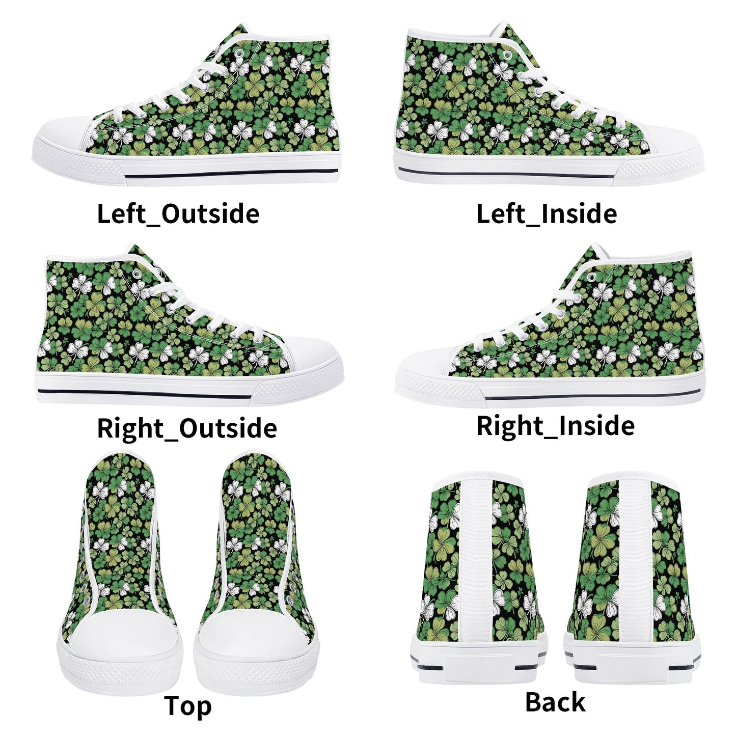 Clover Patch Mens High Top Canvas Shoes DeRose Seasonal