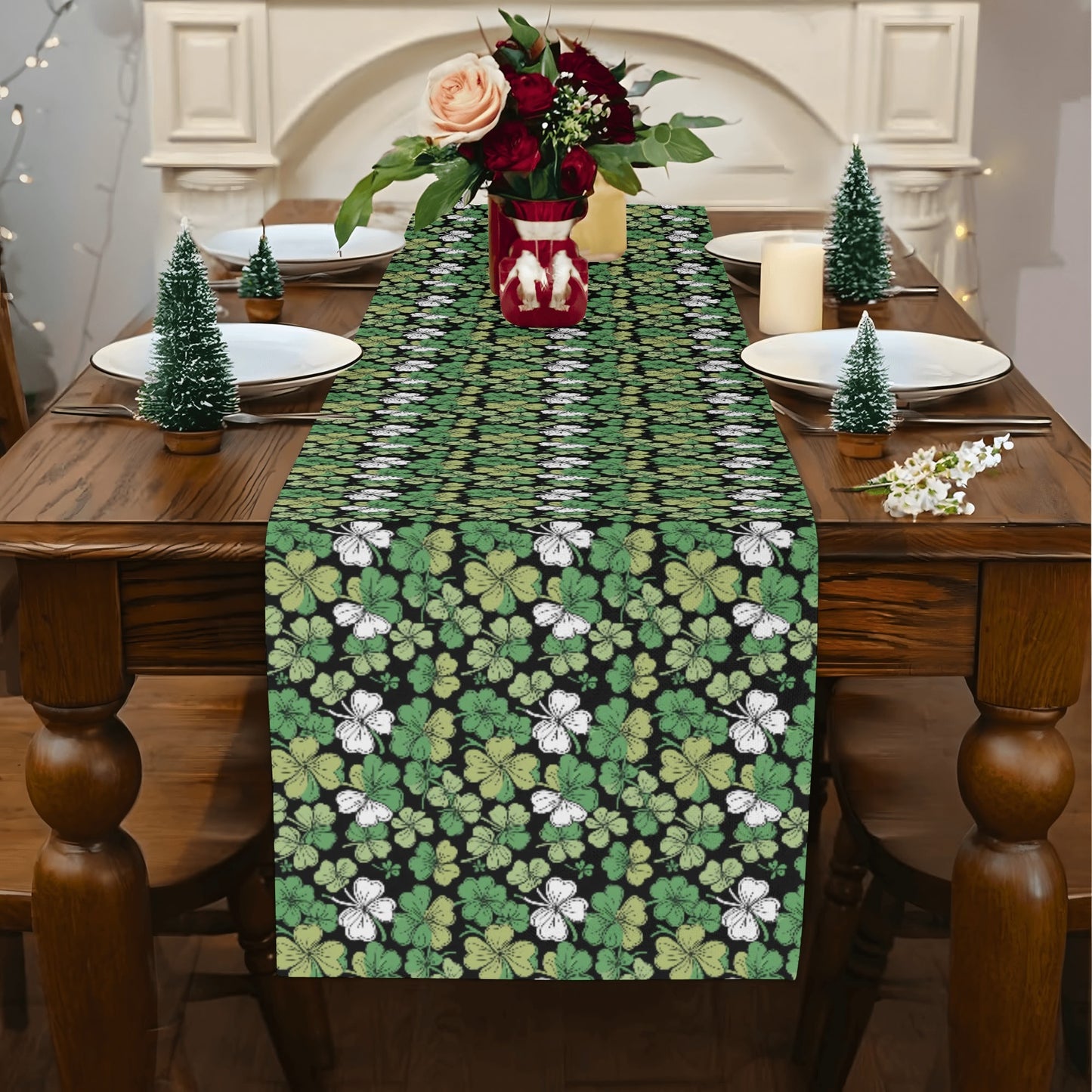 Clover Patch Polyester Table Runner DeRose Seasonal