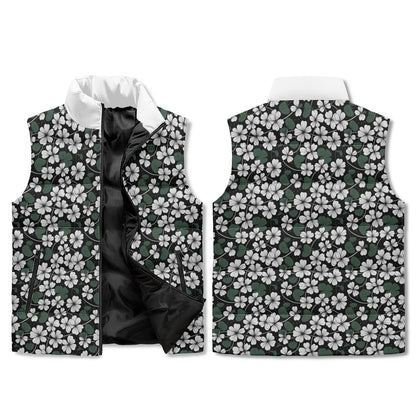 Clover Patch Unisex Lightweight Stand Collar Zip Up Puffer Vest DeRose Seasonal