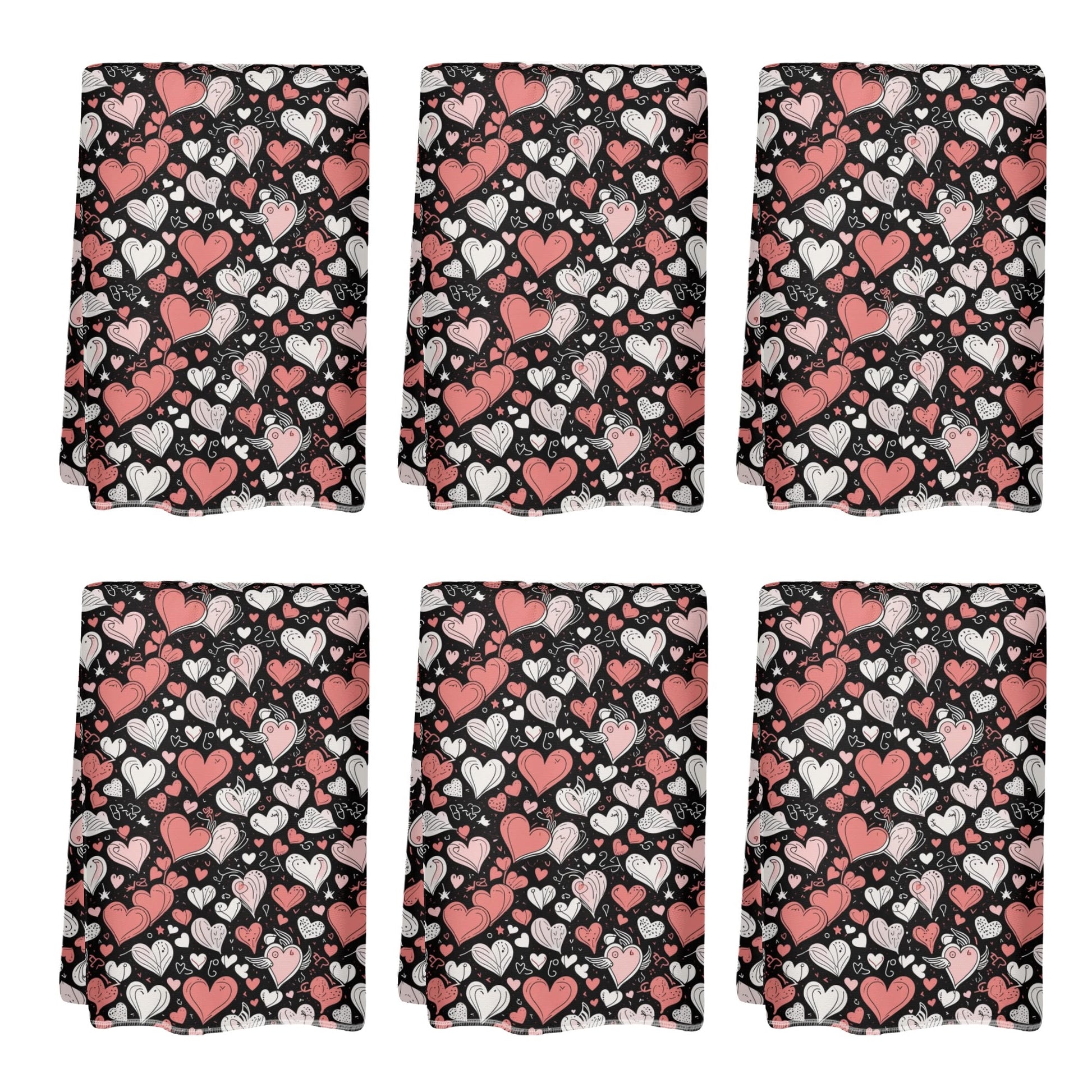 Colorful Hearts Hand Towels (6 Pcs) DeRose Seasonal