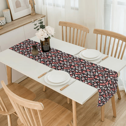 Colorful Hearts Polyester Table Runner DeRose Seasonal