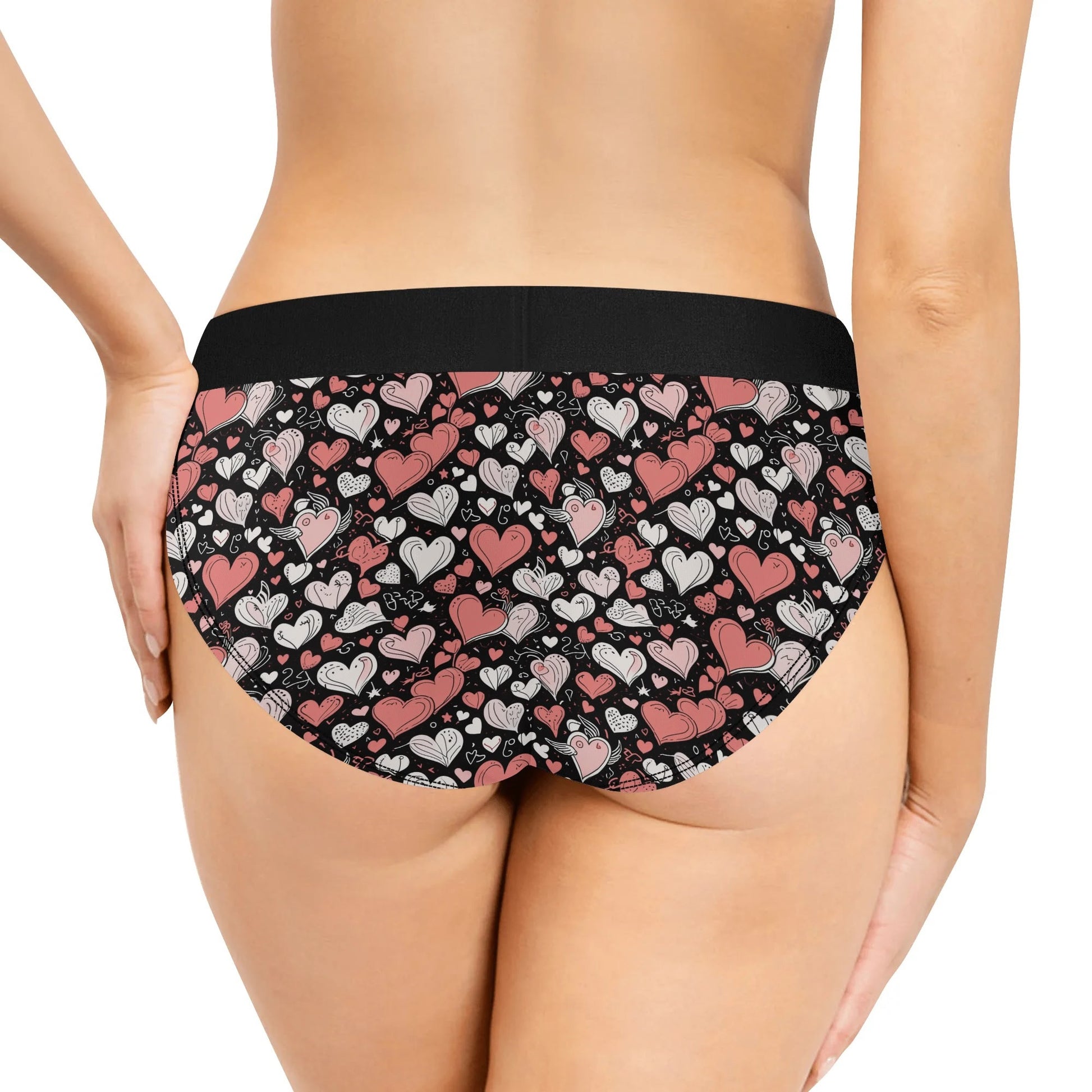 Colorful Hearts Womens Mid Waisted Briefs DeRose Seasonal