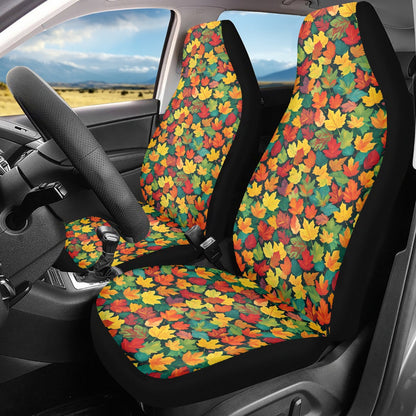 Colorful Leaves Microfiber Car Seat Covers - 3Pcs DeRose Seasonal