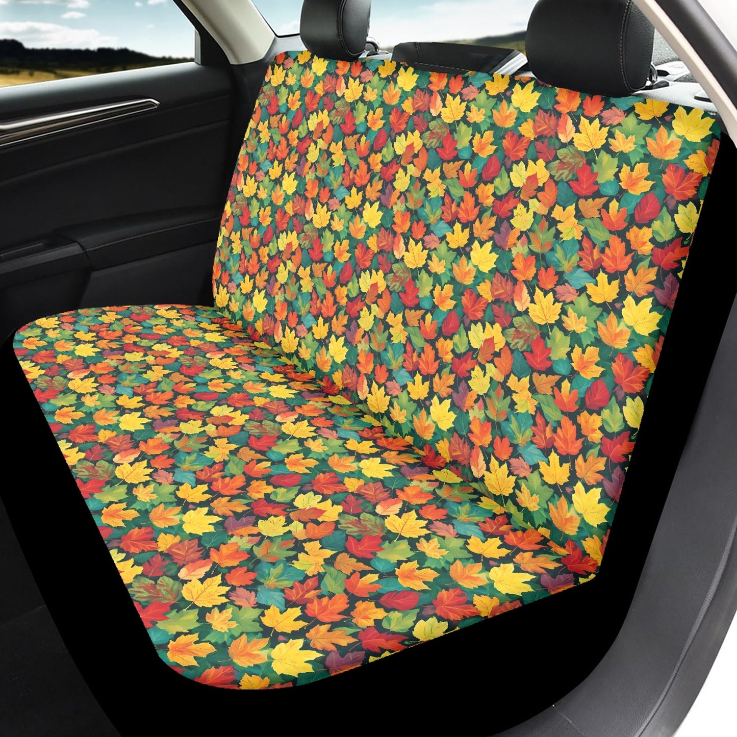 Colorful Leaves Microfiber Car Seat Covers - 3Pcs DeRose Seasonal