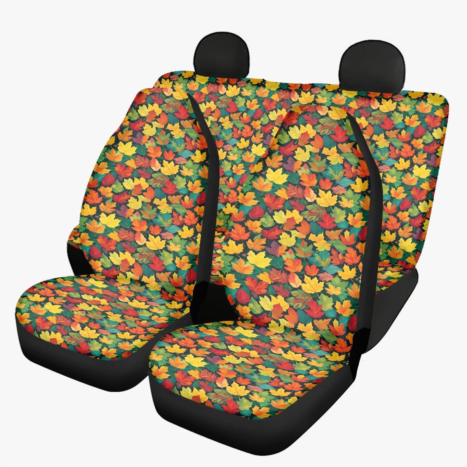 Colorful Leaves Microfiber Car Seat Covers - 3Pcs DeRose Seasonal