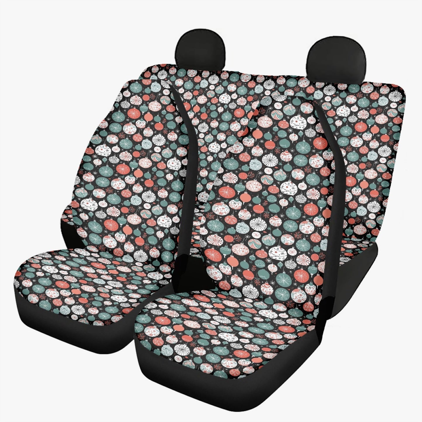 Colorful Ornament Microfiber Car Seat Covers - 3Pcs DeRose Seasonal