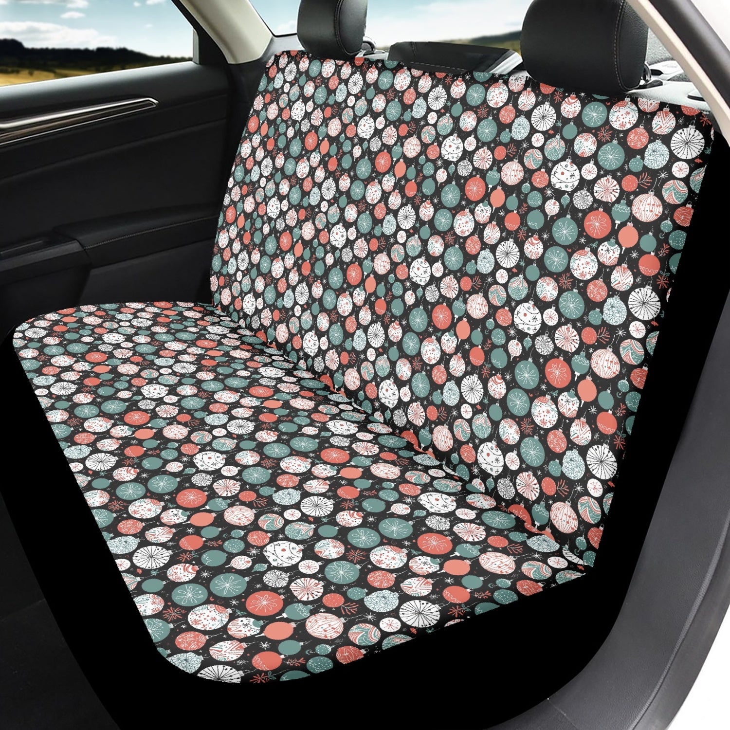 Colorful Ornament Microfiber Car Seat Covers - 3Pcs DeRose Seasonal