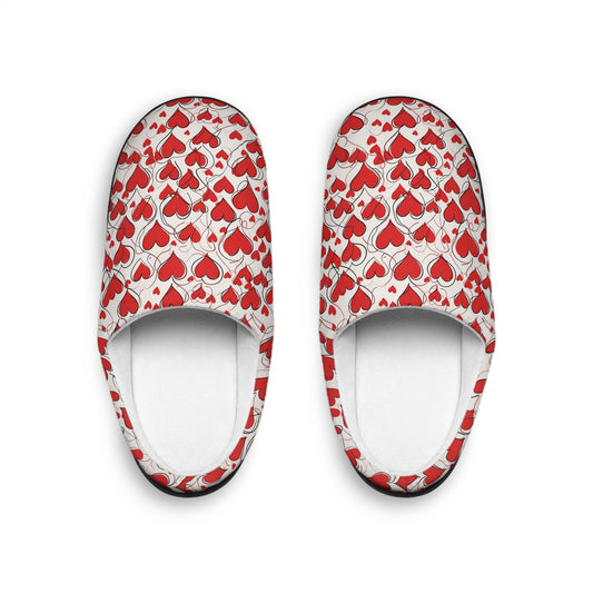 Cozy Scribbled Hearts Men's Indoor Slippers - Perfect for Valentine's Day Comfort DeRose Seasonal