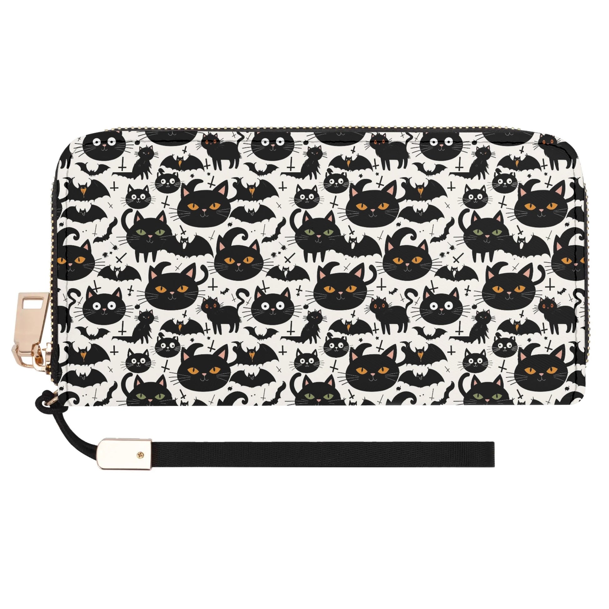 Crazy Cat Lady Leather Zipper Wristlet Wallet DeRose Seasonal