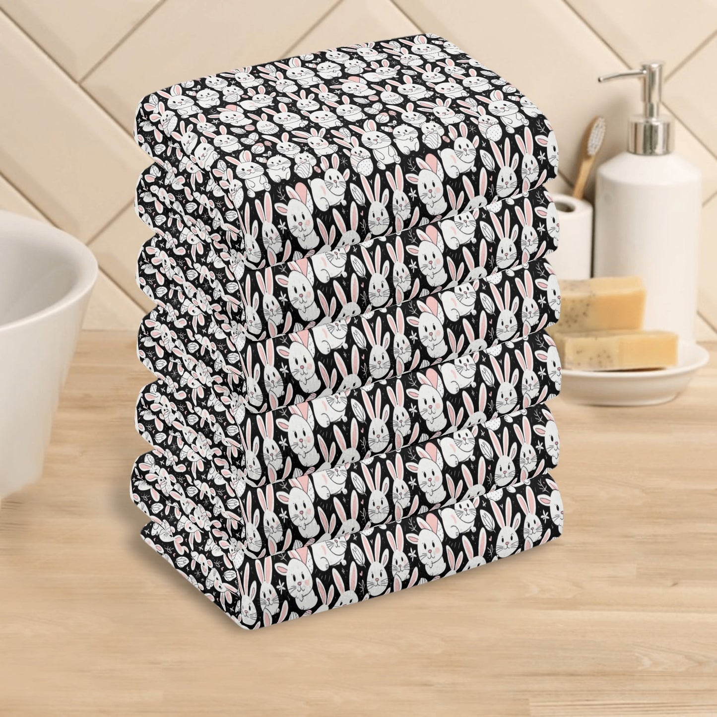 Cute Bunny Hand Towels (6 Pcs) DeRose Seasonal