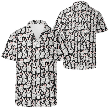 Cute Bunny Mens Casual Hawaiian Shirt DeRose Seasonal