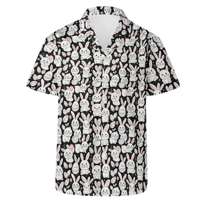 Cute Bunny Mens Casual Hawaiian Shirt DeRose Seasonal