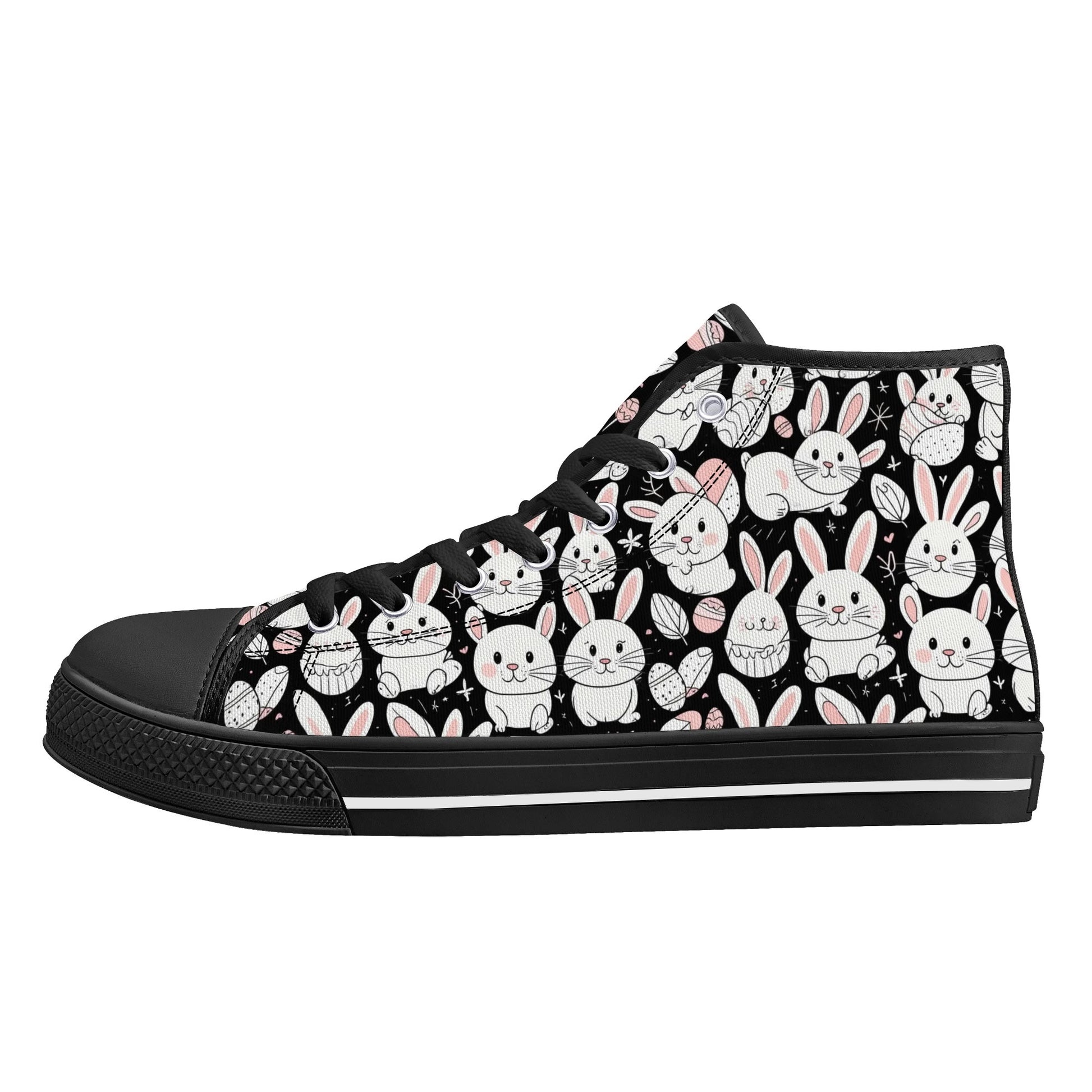 Cute Bunny Mens High Top Canvas Shoes DeRose Seasonal