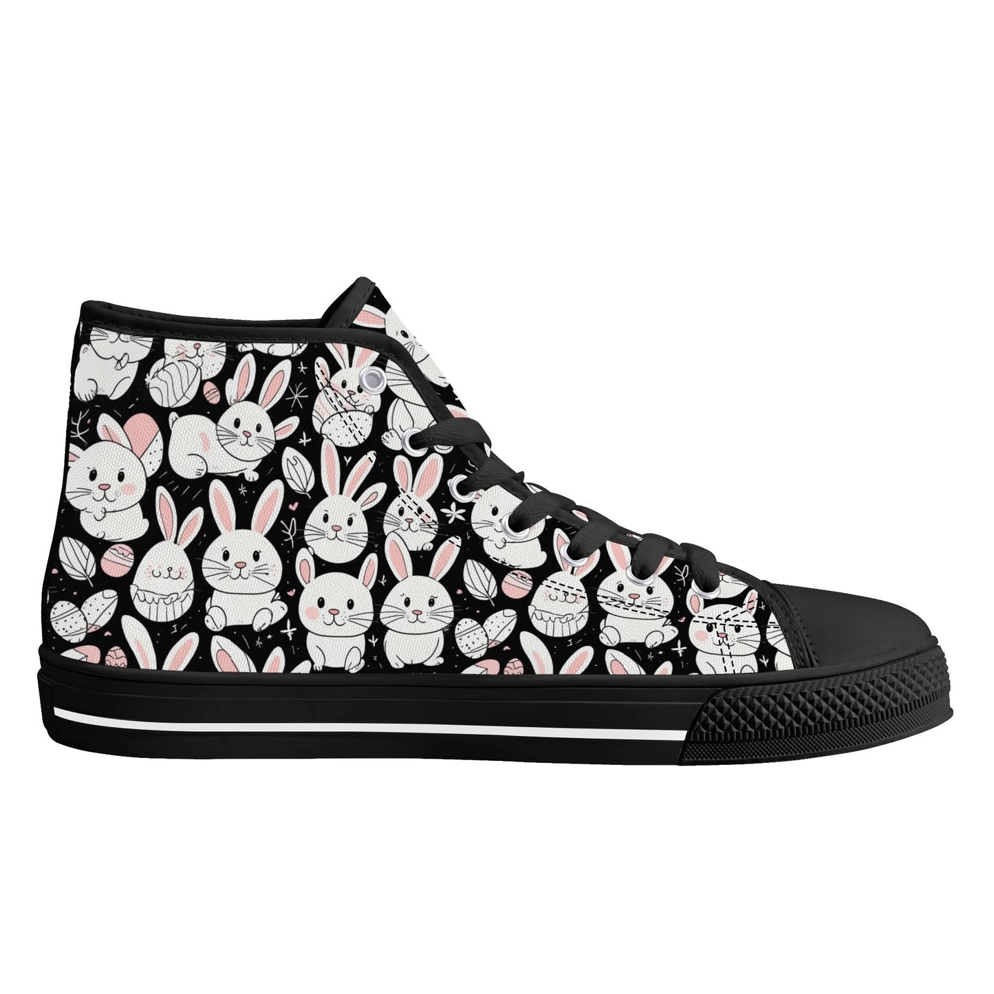 Cute Bunny Mens High Top Canvas Shoes DeRose Seasonal