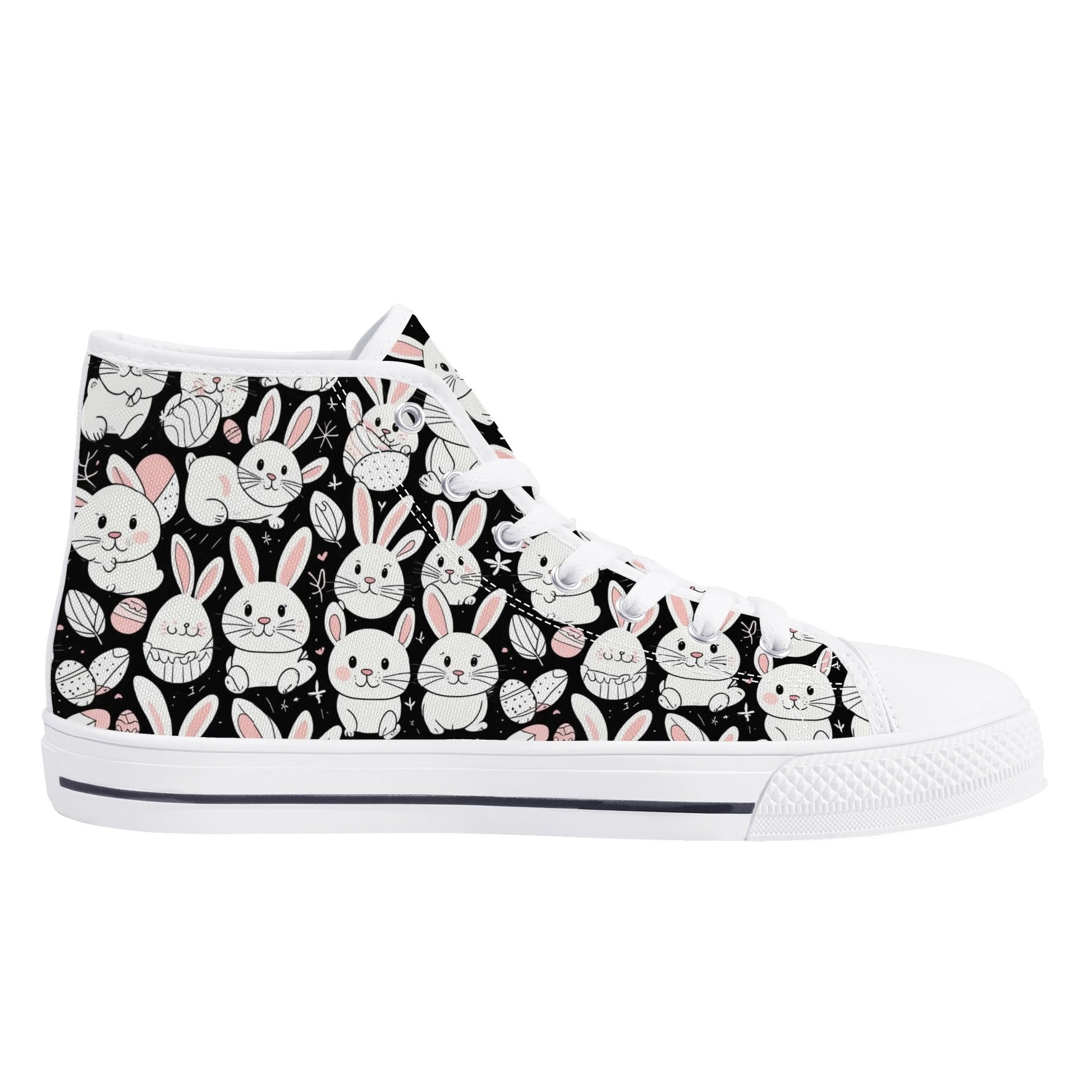 Cute Bunny Mens High Top Canvas Shoes DeRose Seasonal