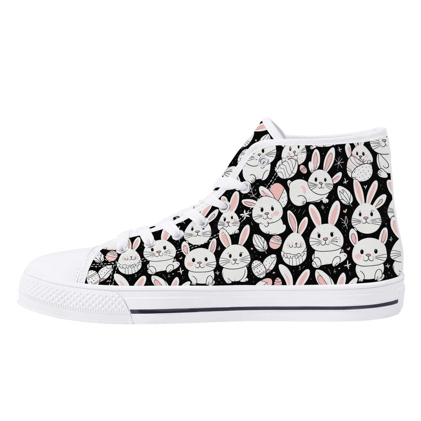 Cute Bunny Mens High Top Canvas Shoes DeRose Seasonal