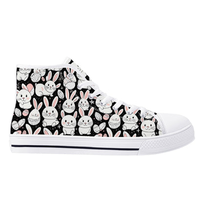 Cute Bunny Mens High Top Canvas Shoes DeRose Seasonal