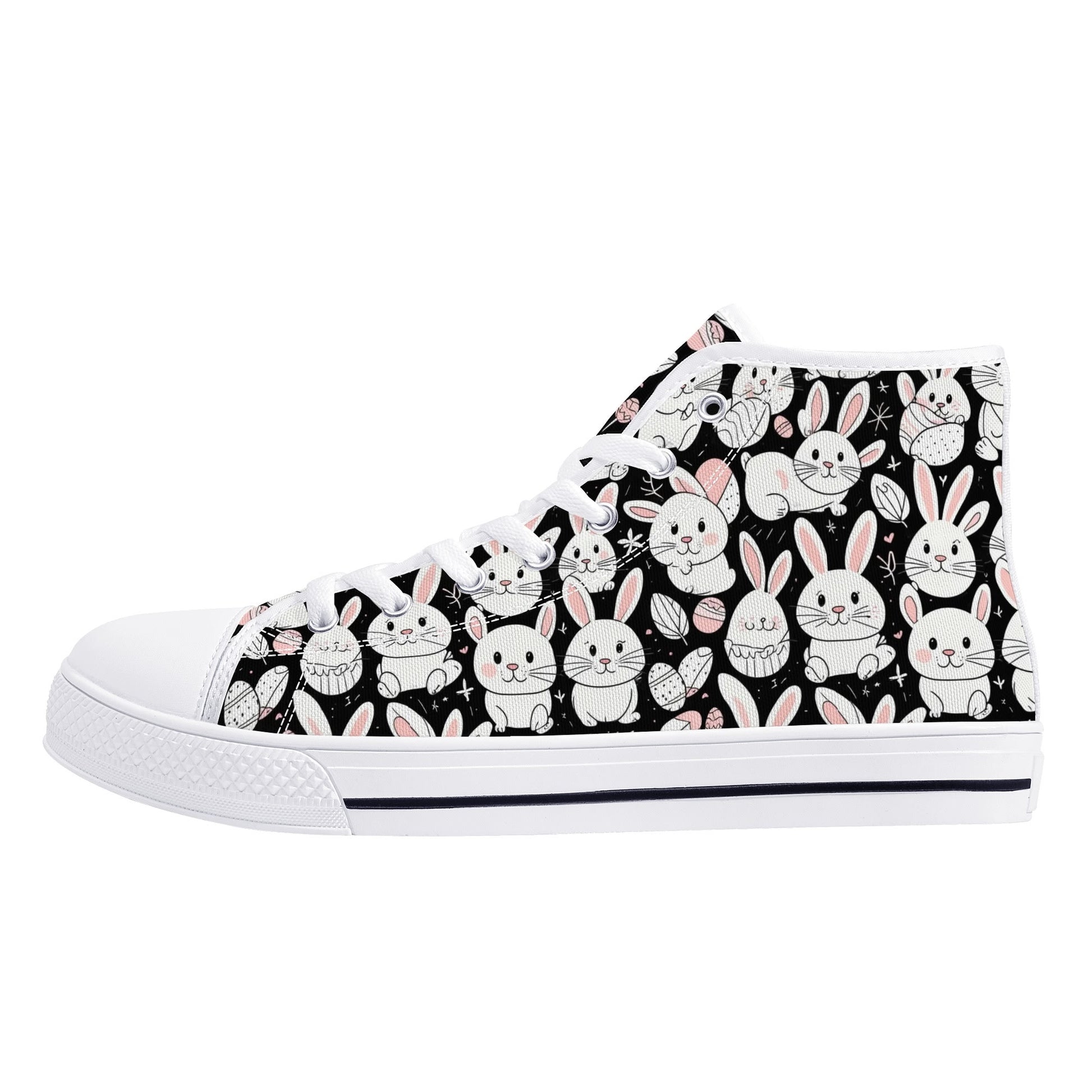 Cute Bunny Mens High Top Canvas Shoes DeRose Seasonal