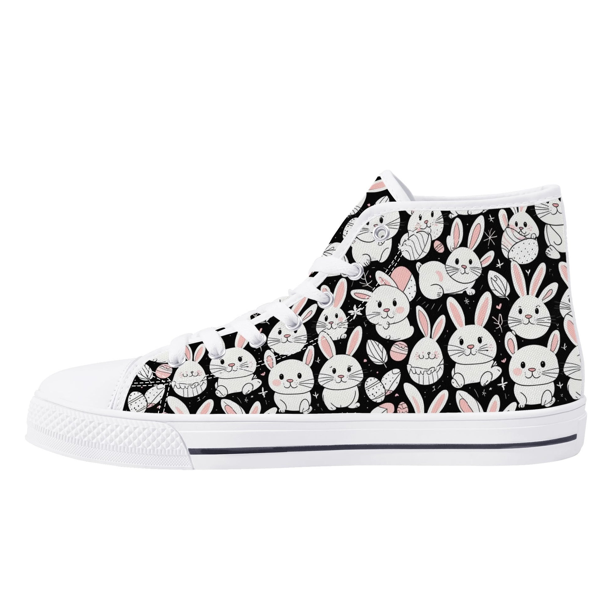 Cute Bunny Womens High Top Canvas Shoes DeRose Seasonal