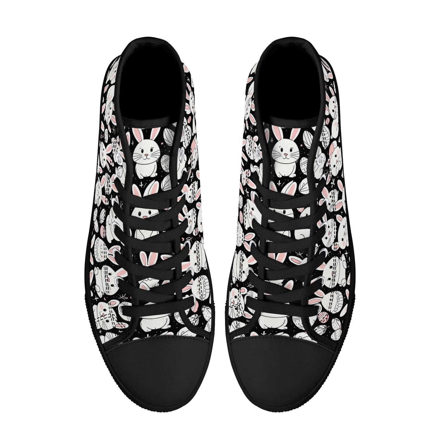 Cute Bunny Womens High Top Canvas Shoes DeRose Seasonal