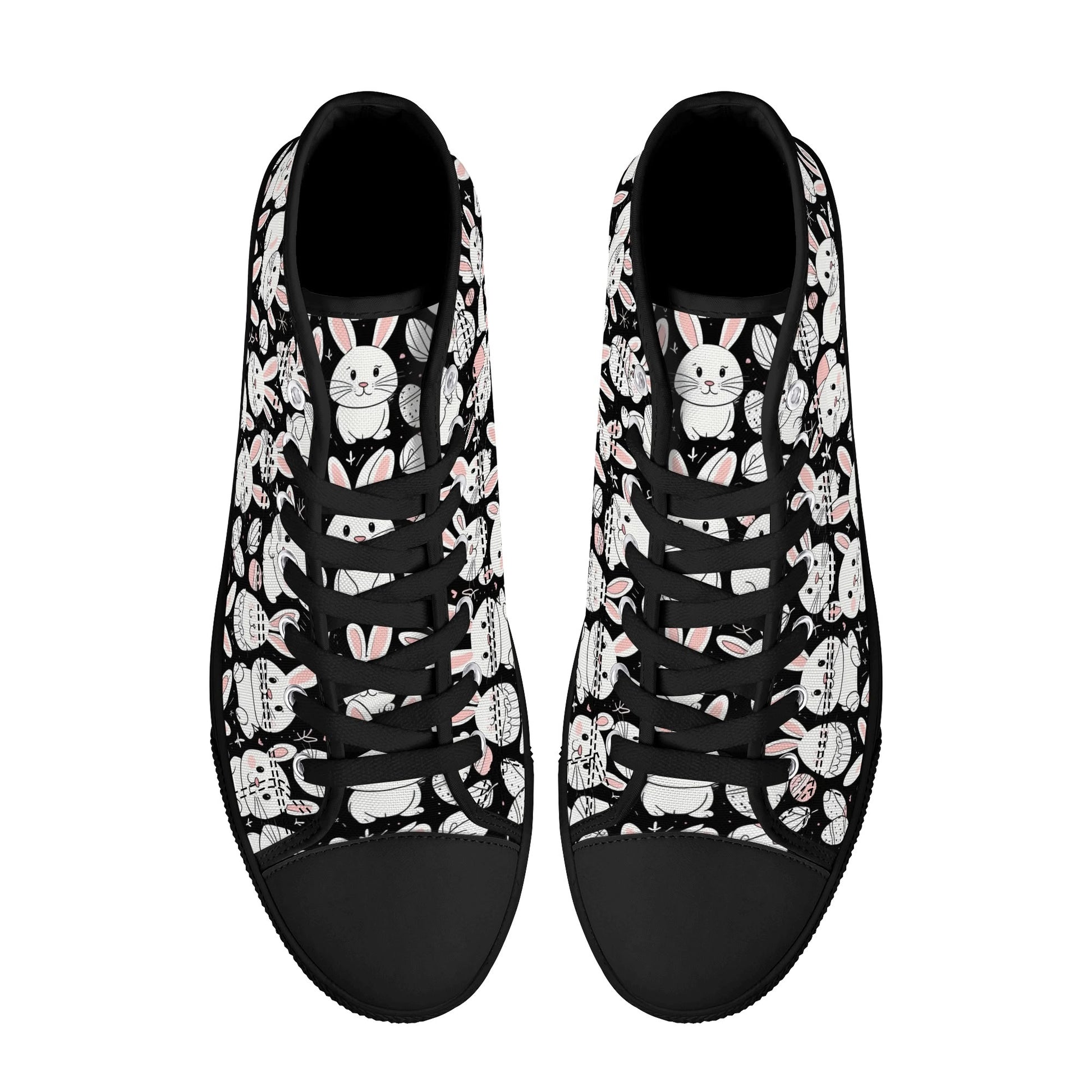 Cute Bunny Womens High Top Canvas Shoes DeRose Seasonal