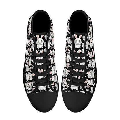 Cute Bunny Womens High Top Canvas Shoes DeRose Seasonal