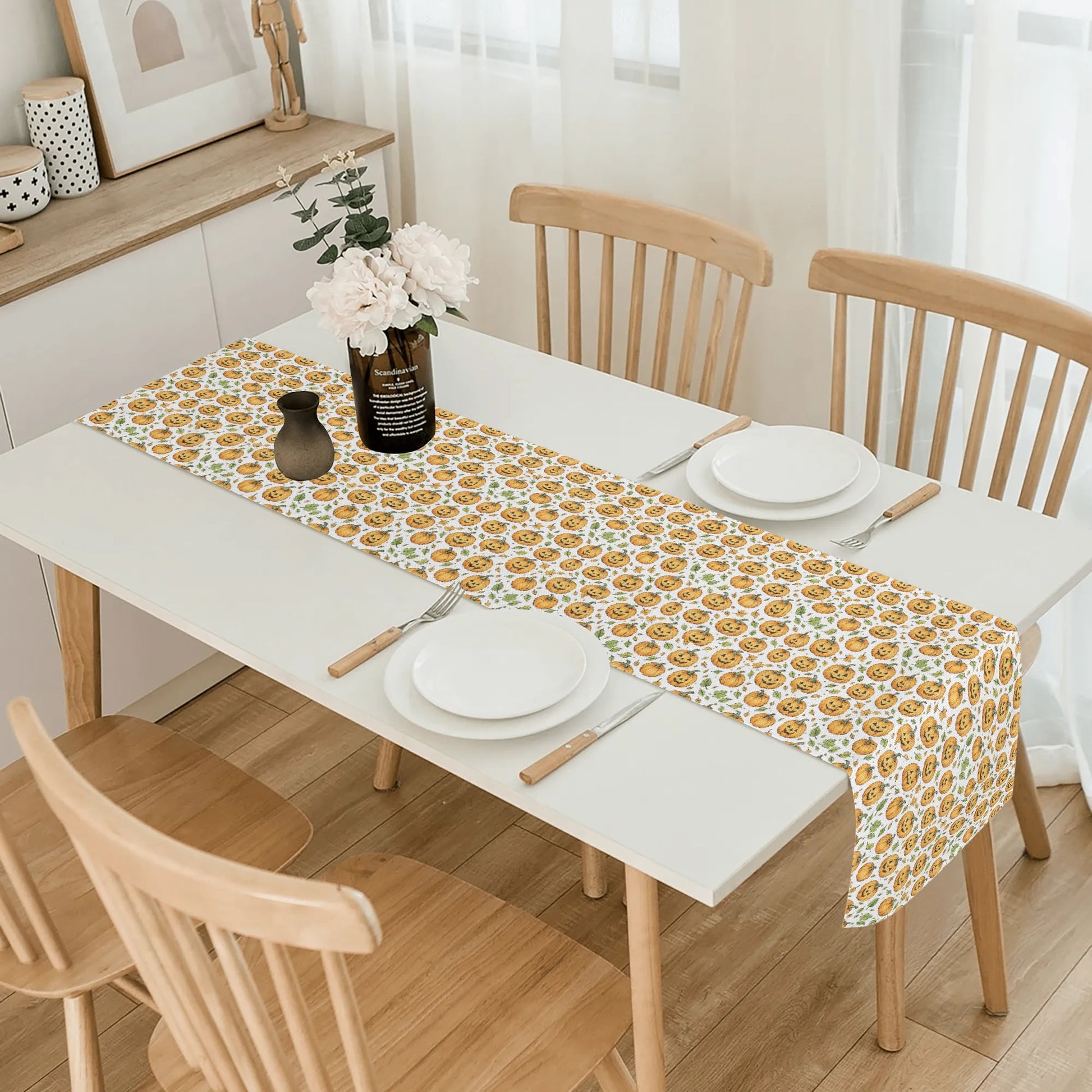 Cute Jack-O-Lantern Polyester Table Runner DeRose Seasonal