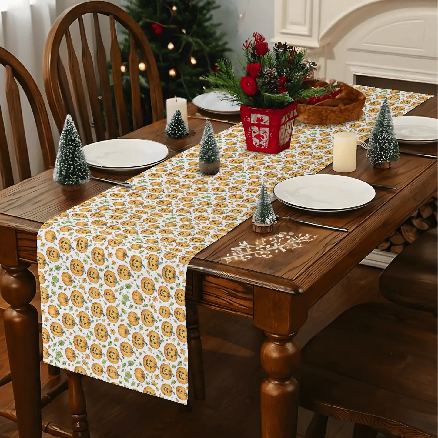 Cute Jack-O-Lantern Polyester Table Runner DeRose Seasonal