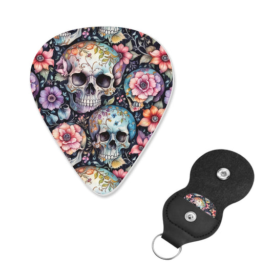 DeathDrip Pastel Floral and Skulls Guitar Plastic Pick DeRose Seasonal