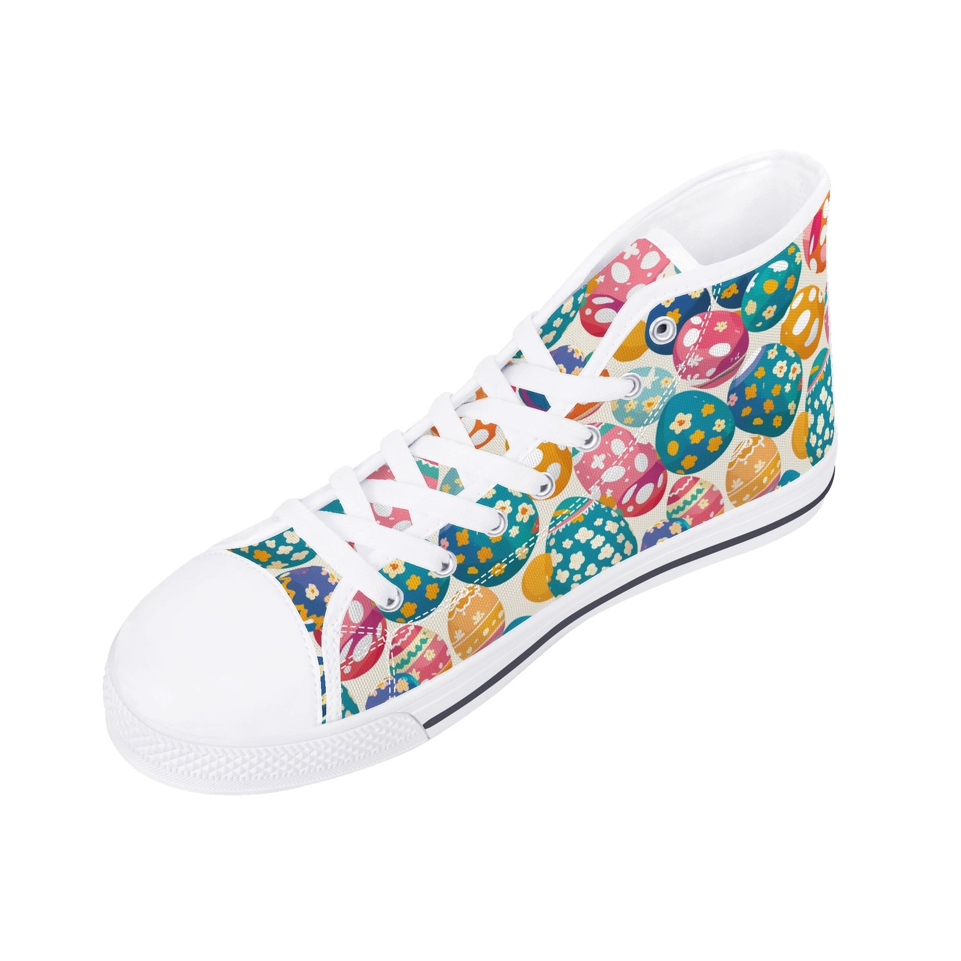 Festive Egg Womens High Top Canvas Shoes DeRose Seasonal