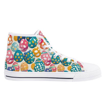 Festive Egg Womens High Top Canvas Shoes DeRose Seasonal