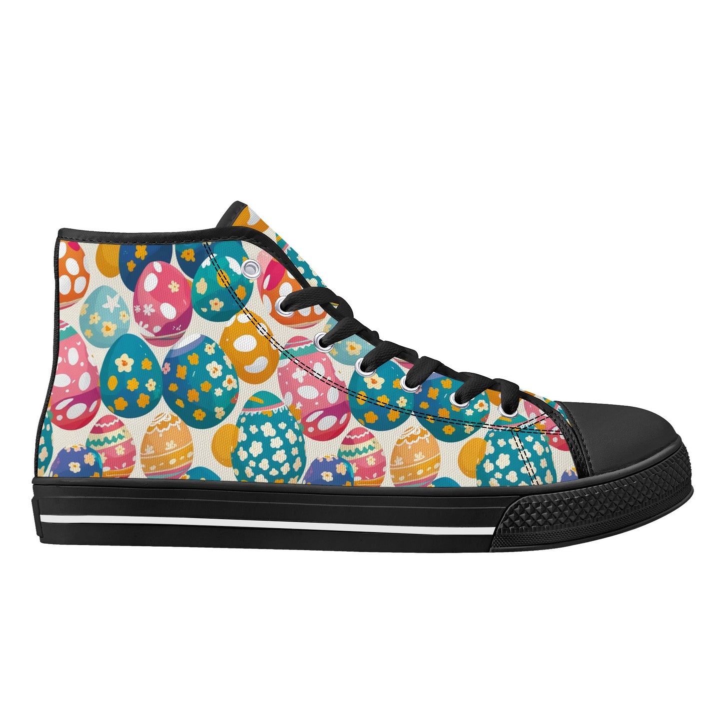 Festive Egg Womens High Top Canvas Shoes DeRose Seasonal