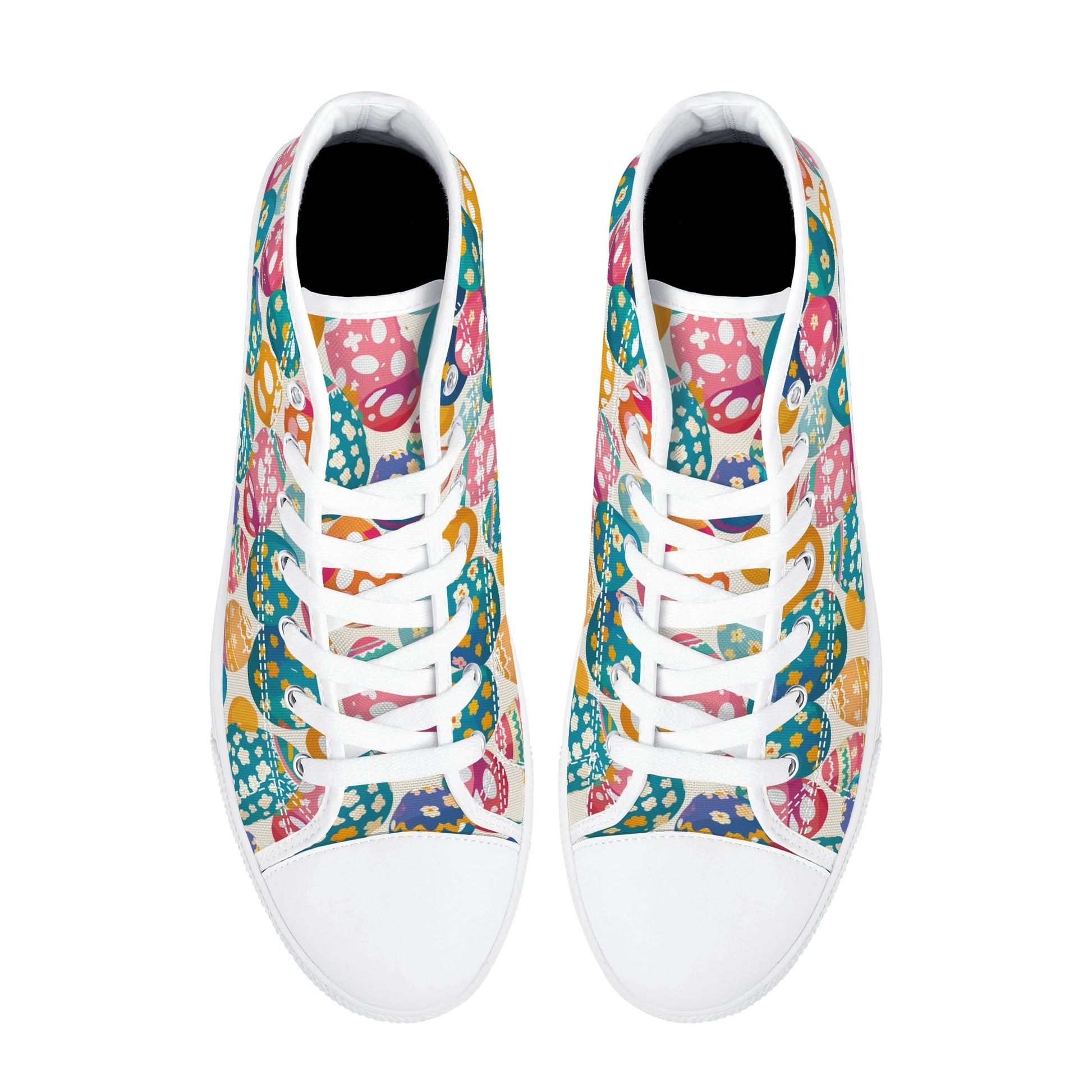 Festive Egg Womens High Top Canvas Shoes DeRose Seasonal