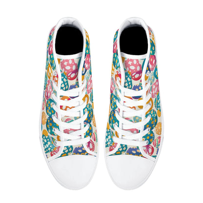 Festive Egg Womens High Top Canvas Shoes DeRose Seasonal