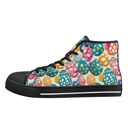 Festive Egg Womens High Top Canvas Shoes DeRose Seasonal