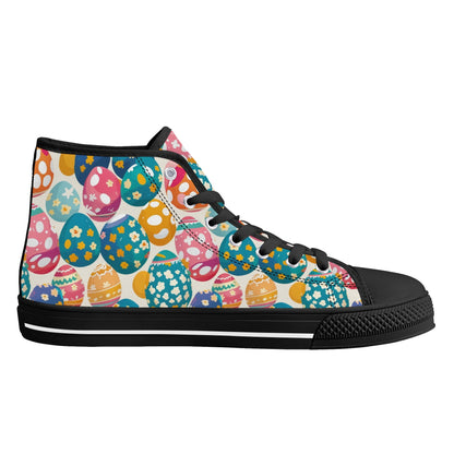 Festive Egg Womens High Top Canvas Shoes DeRose Seasonal