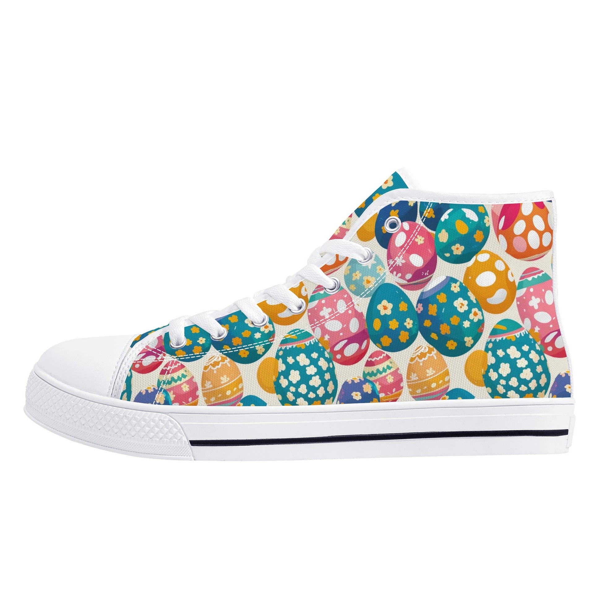 Festive Egg Womens High Top Canvas Shoes DeRose Seasonal