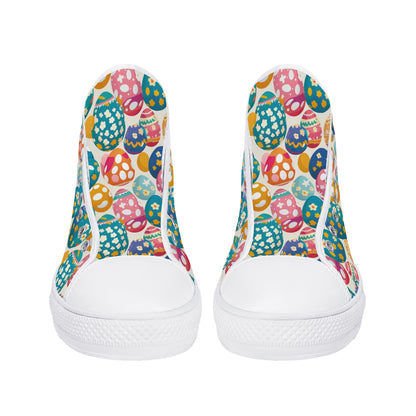 Festive Egg Womens High Top Canvas Shoes DeRose Seasonal