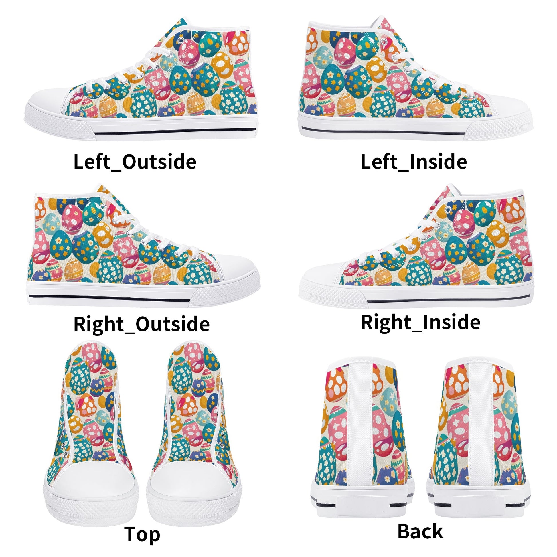 Festive Egg Womens High Top Canvas Shoes DeRose Seasonal