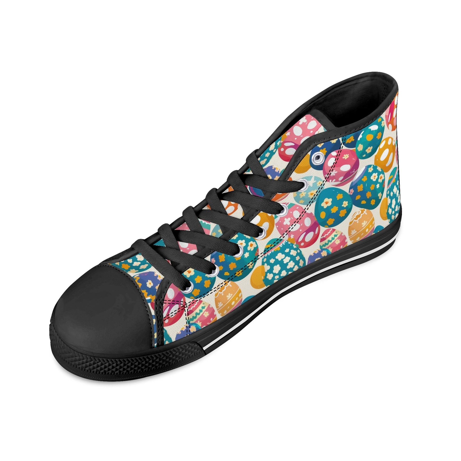 Festive Egg Womens High Top Canvas Shoes DeRose Seasonal